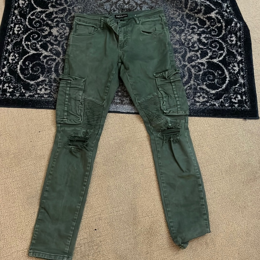 Embellish Green Cargo Jeans